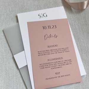 Pink wedding invitation