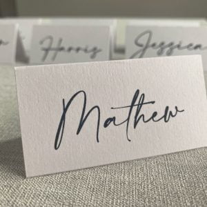 White plain name card