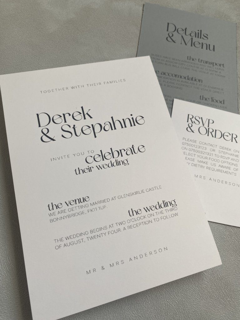 White wedding invitations