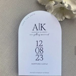 Save the date with arch cut out