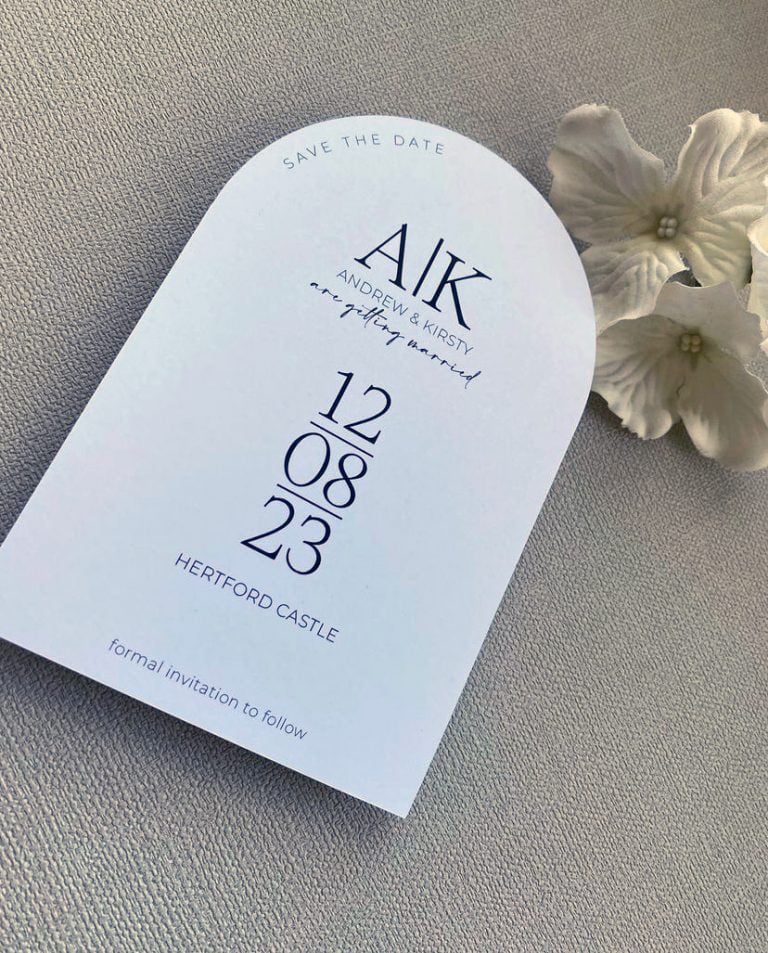 Arched wedding save the date