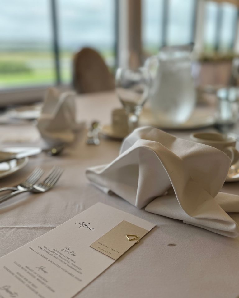 Wedding Menu on table